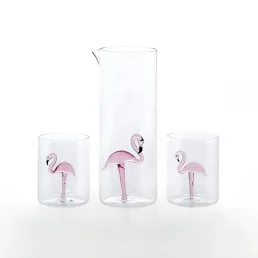Flamingo-Jug-C111-Glasses-C110-OPEN