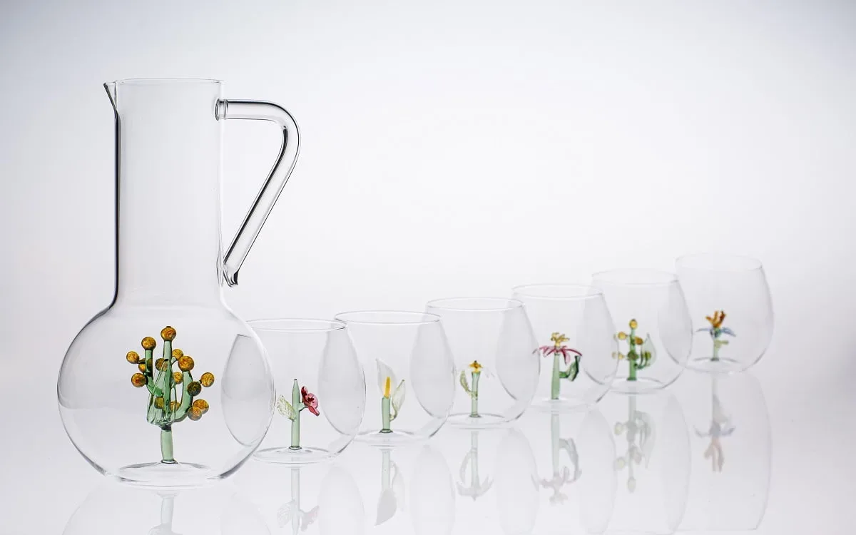 casarialto flower power glasses and jug c160 c161