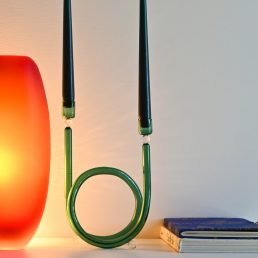 casarialto tube candleholder green wood c19 green 2