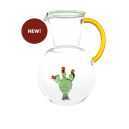 cactus mania handcrafted glass jug c202