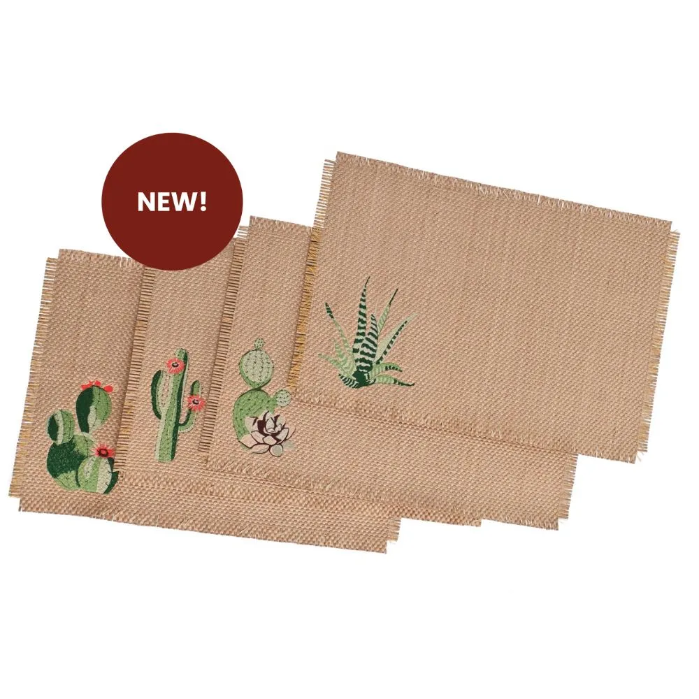 cactus set of 4 raphia placemats h4