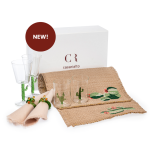 dinner for two set of glasses and linen tropical ch2