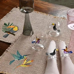 tropical set of 6 raphia placemats h3