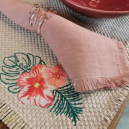 tropical set of 6 raphia placemats h3