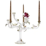 handcrafted in italy glass eden gold candelholder c213