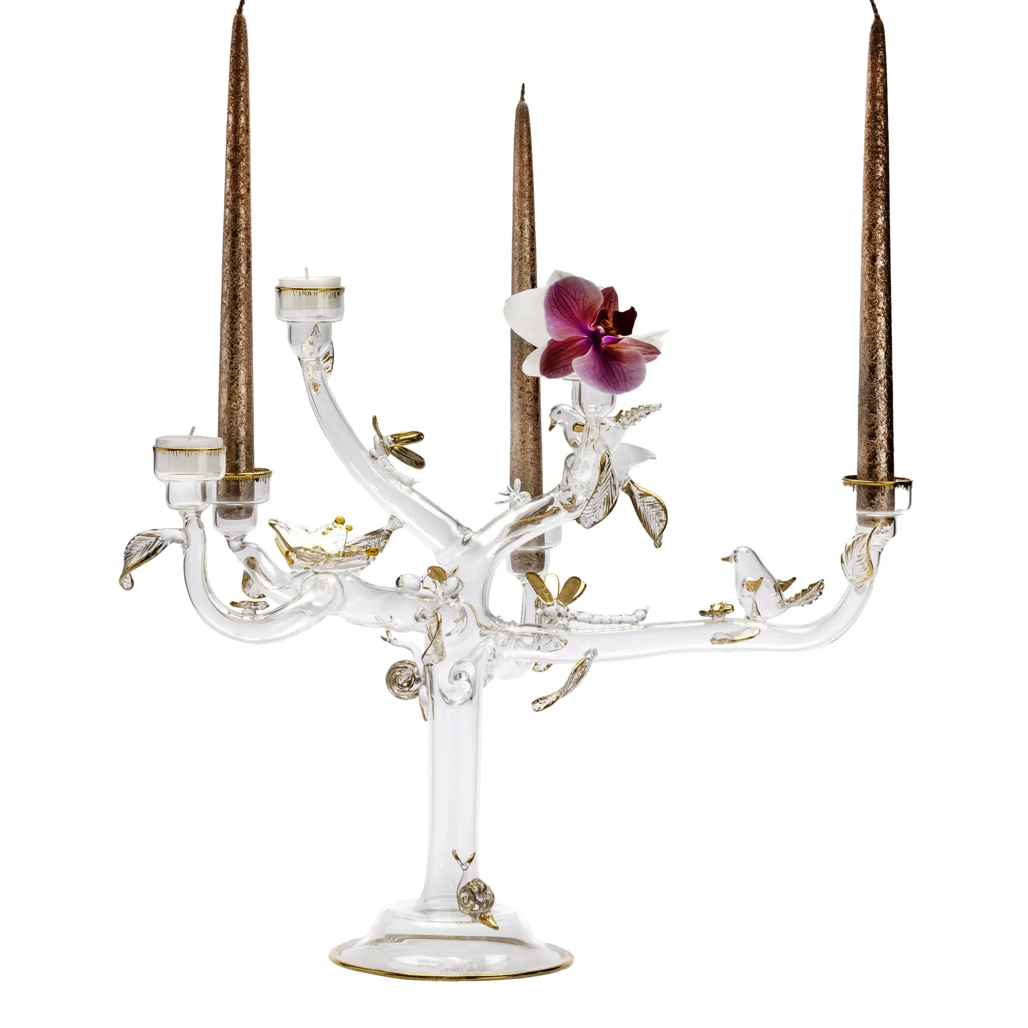 handcrafted in italy glass eden gold candelholder c213 handcrafted in italy glass eden gold candelholder c213